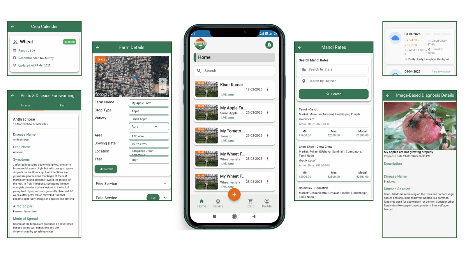 KisanSAT Mobile App Preview